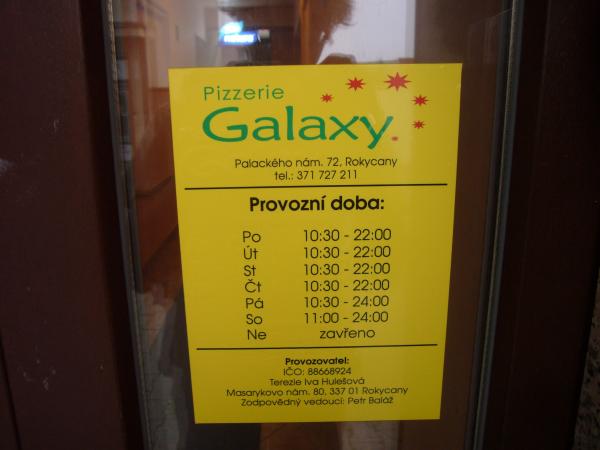 Pizzerie Galaxy - otevírací doba